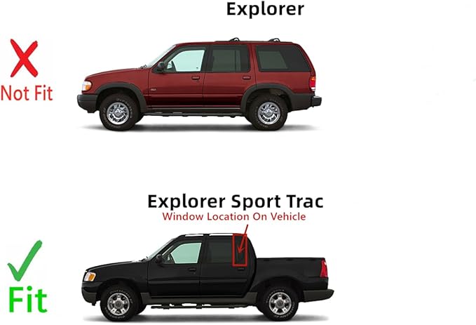 Driver Left Side Rear Vent Window Vent Glass Compatible with Ford Explorer Sport Trac 2001-2006 4 Door Pickup Models