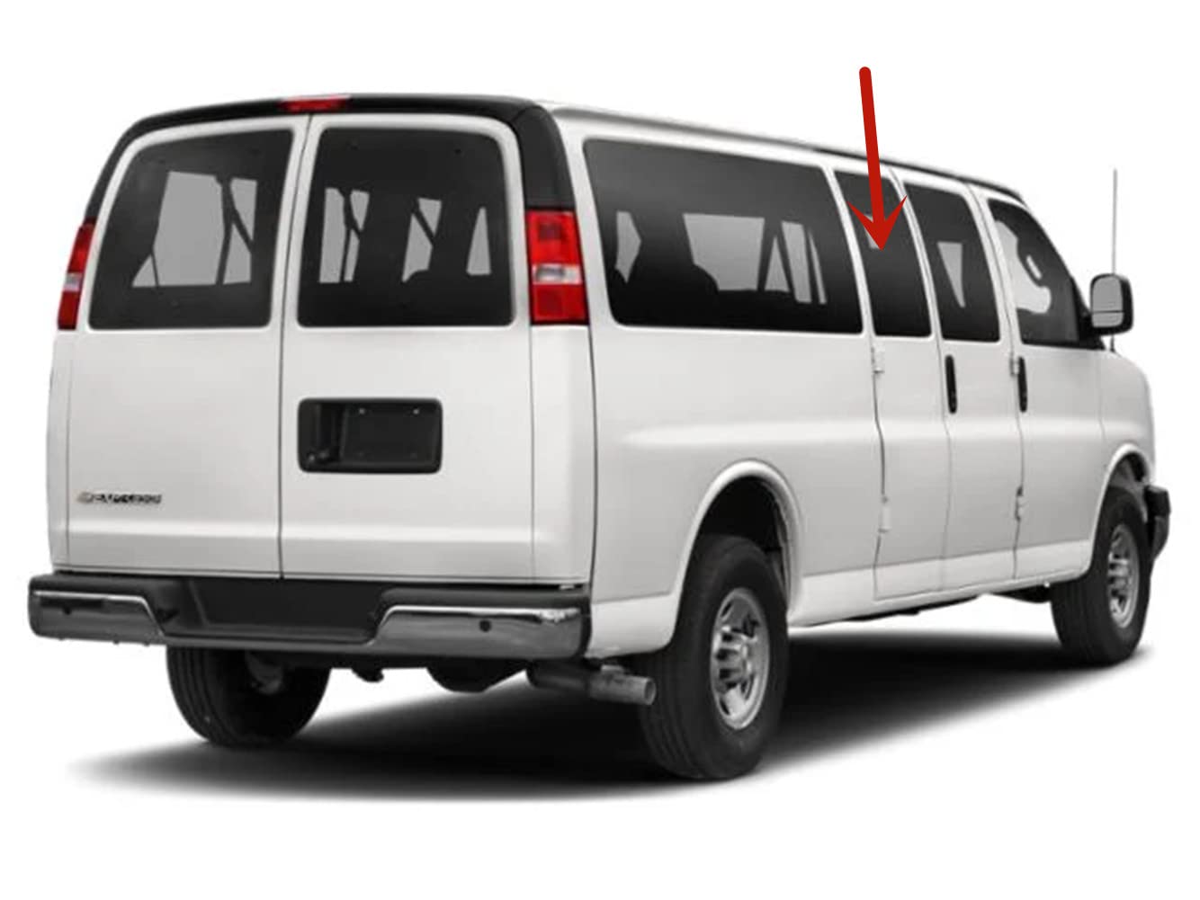 Privacy Movable Passenger Right Side Rear Hinged Door Window Door Glass Compatible with Chevrolet Express/GMC Savana 1996-2025 Models