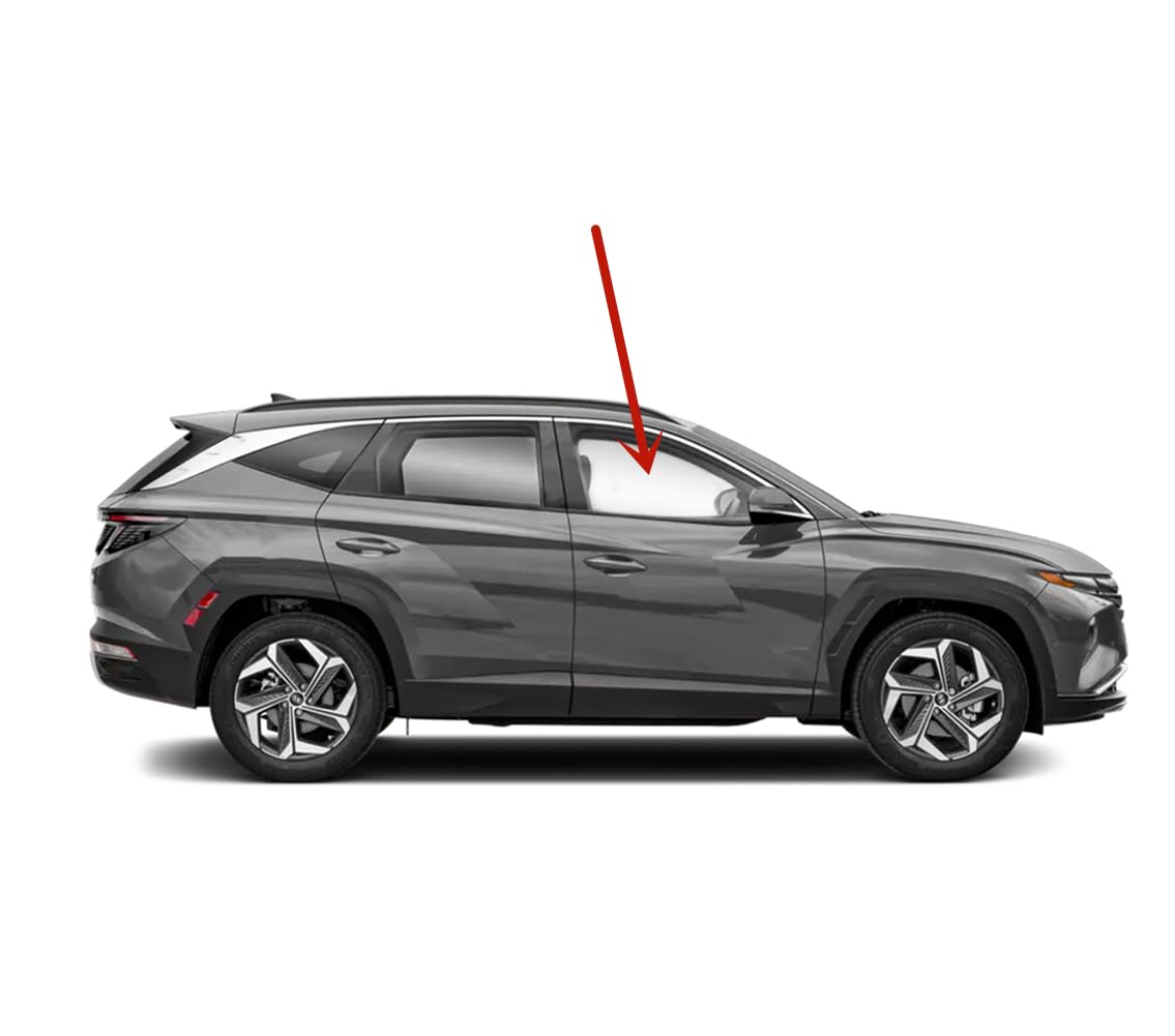 Tempered Passenger Right Side Front Door Window Door Glass Compatible with Hyundai Santa Cruz 2022-2024 / Tucson 2022-2025 Models