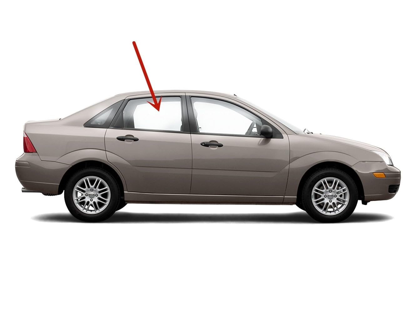 Passenger Right Side Rear Door Window Door Glass Compatible with Ford Focus 4 Door Sedan/Hatchback 2000-2007 Models