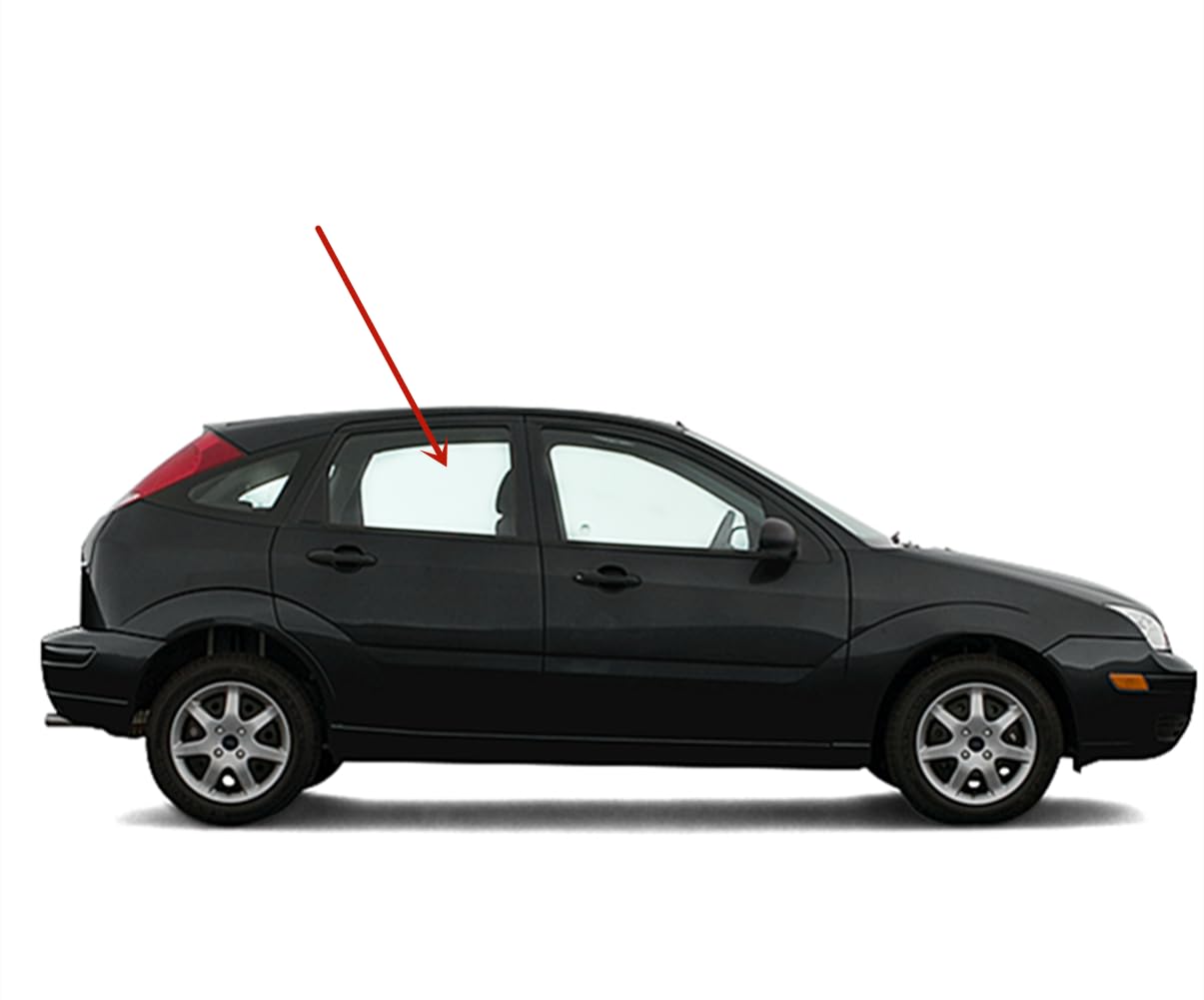 Passenger Right Side Rear Door Window Door Glass Compatible with Ford Focus 4 Door Sedan/Hatchback 2000-2007 Models