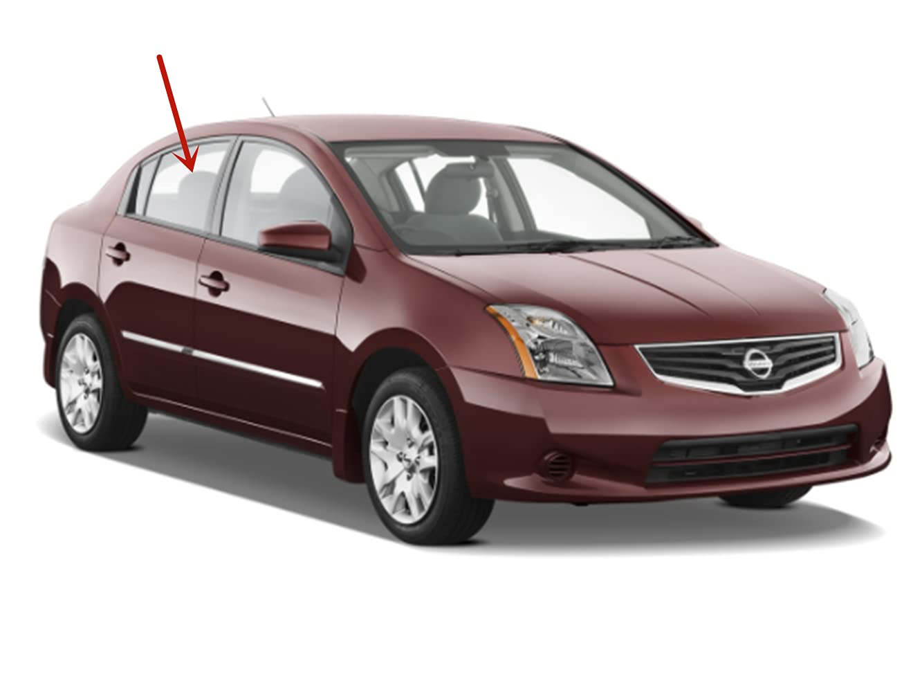 Passenger Right Side Rear Door Window Door Glass Compatible with Nissan Sentra 4 Door Sedan 2007-2012 Models