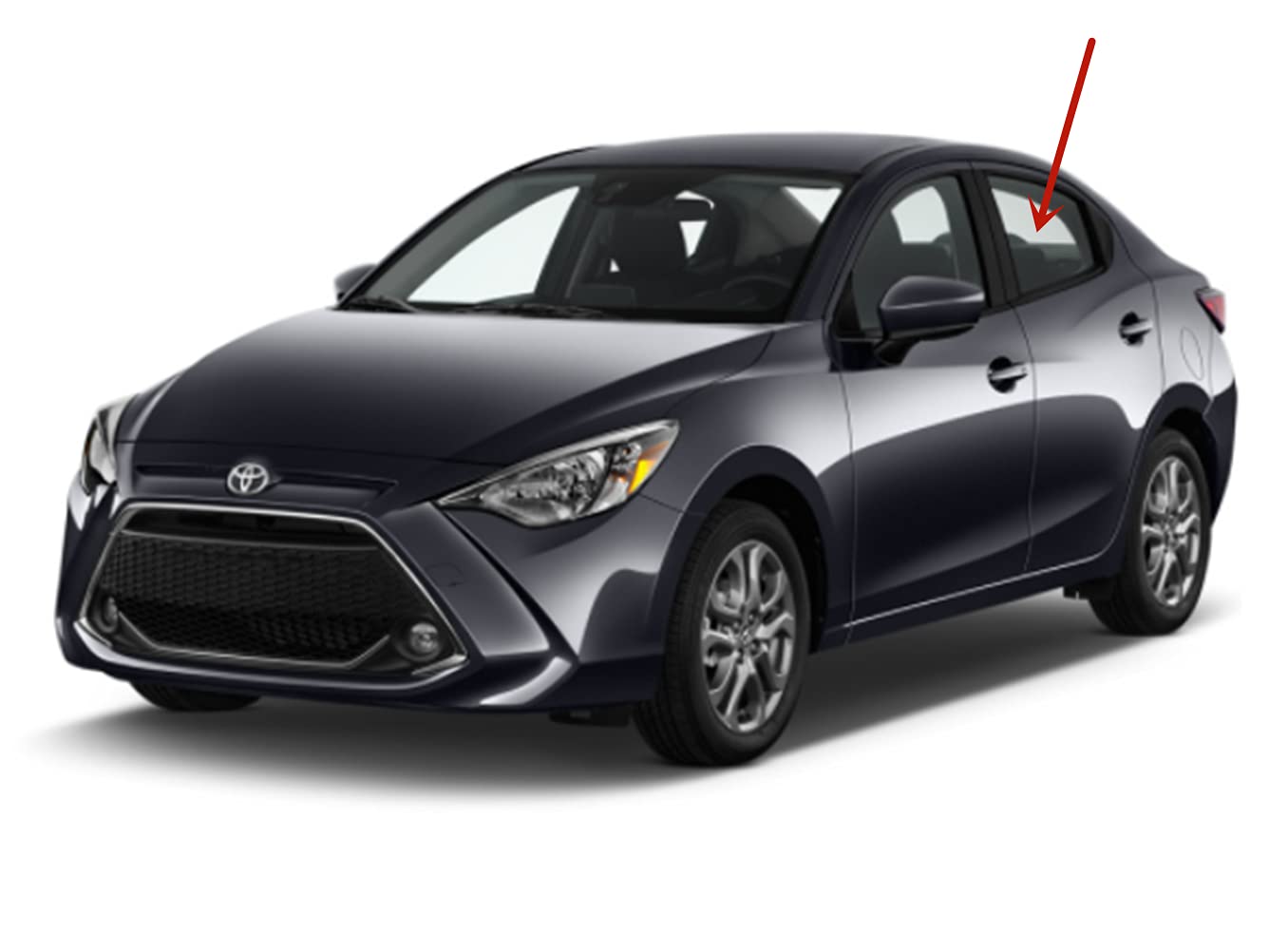Driver Left Side Rear Door Window Door Glass Compatible with Toyota Yaris iA 2016-2020 Models/Scion iA 2016 Models