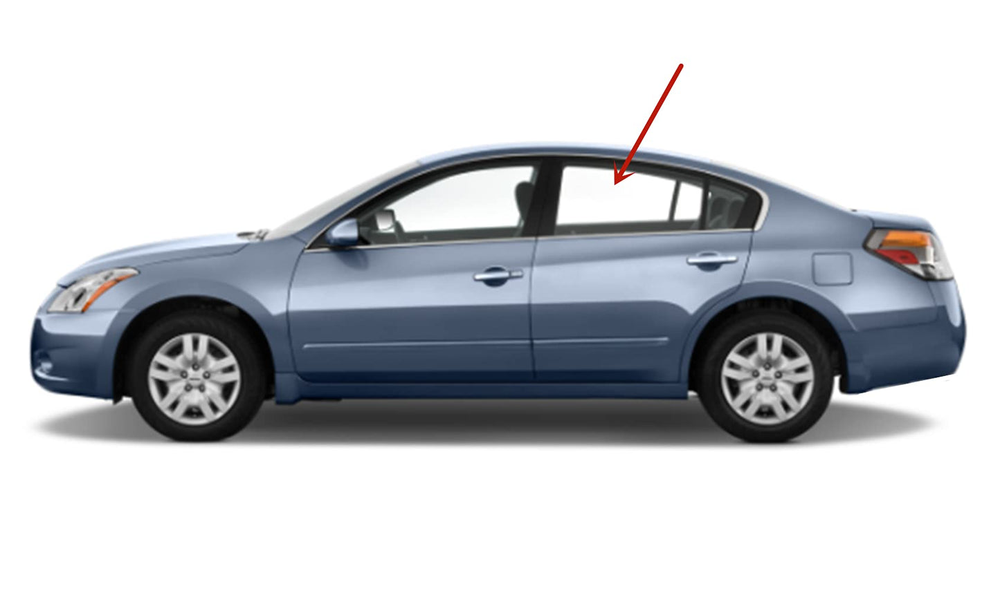 Driver Left Side Rear Door Window Door Glass Compatible with Nissan Altima 4 Door Sedan 2007-2012 Models