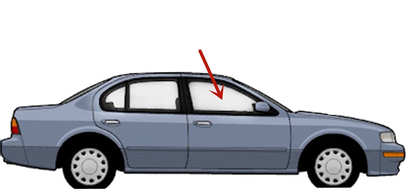 Passenger Right Side Front Door Window Door Glass Compatible with Nissan Maxima/Infiniti I30 1995-1999 Models