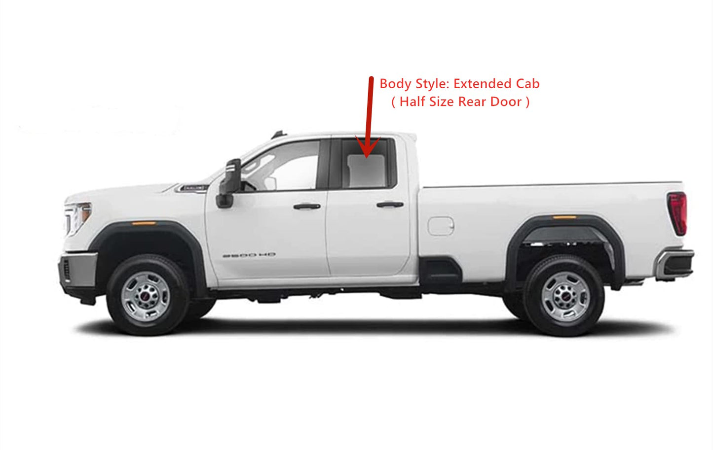 Driver Left Side Rear Door Window Door Glass Compatible with Chevrolet Silverado 2500/3500 2020-2025 GMC Sierra 2500/3500 2020-2025 4-Door Extended Cab Pickup (Half Size Rear Door) Models