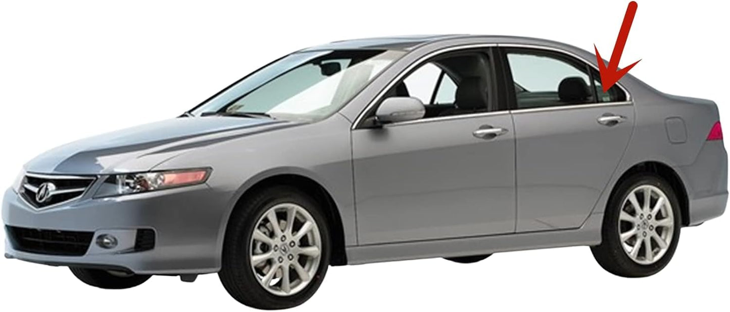 Driver Left Side Rear Vent Window Vent Glass Compatible with Acura TSX 2004-2008 Models Glass Only