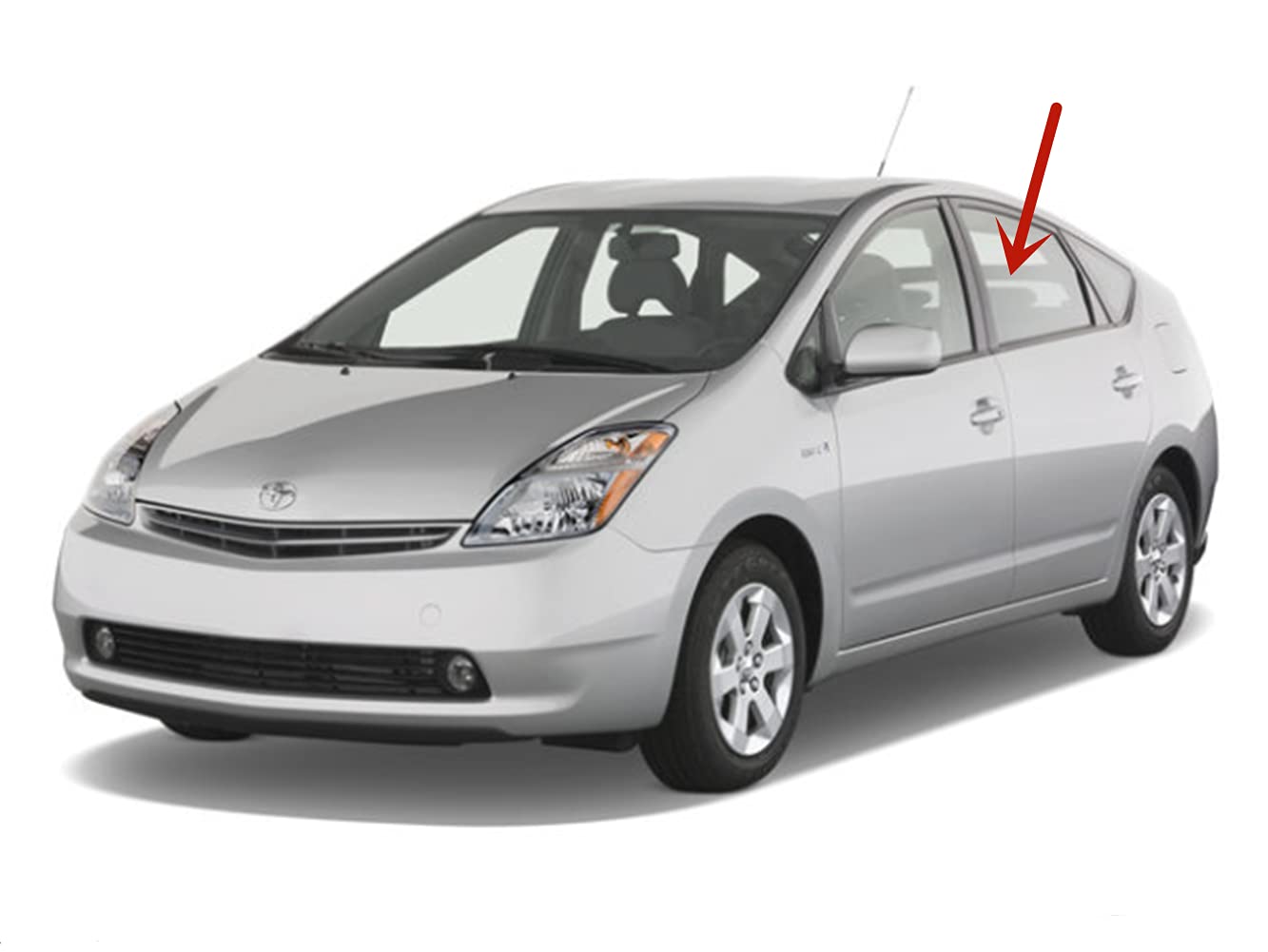 Driver Left Side Rear Door Window Door Glass Compatible with Toyota Prius 2004-2009 Models