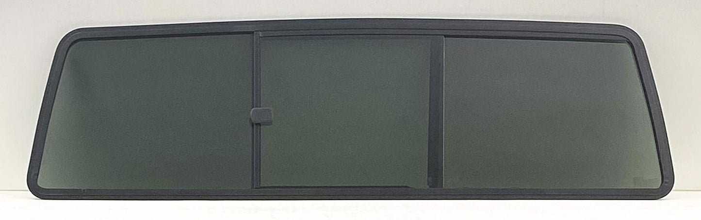 Rear Sliding Window Glass 3 Panel Manual Back Slider (Gasket Included) Compatible with Ford F-Series Pickup Super Duty F100 F150 F250 F250HD F350 F600 F700 F800 1973-1996 Models