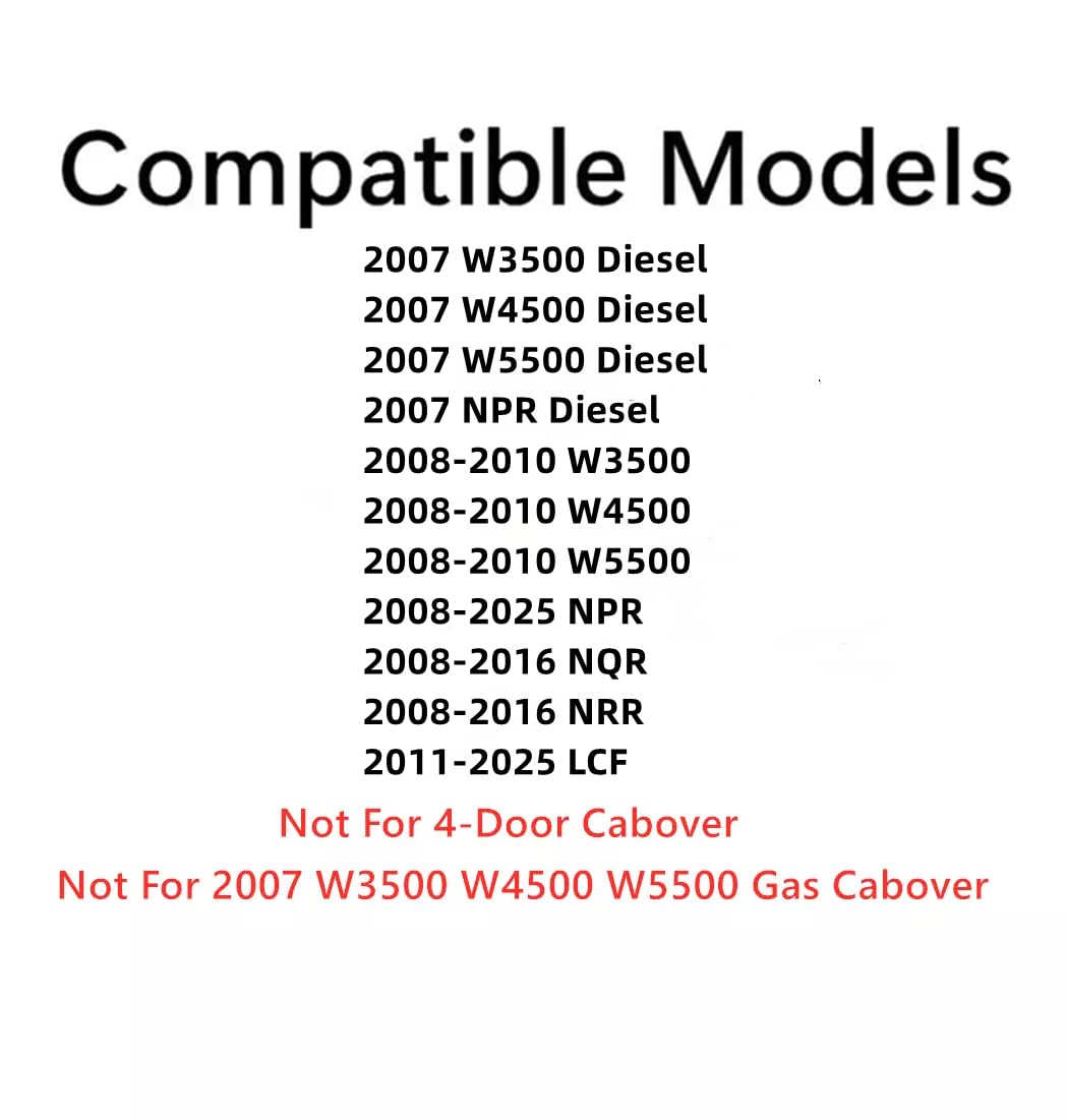 Rear Back Window Back Glass Compatible with Chevrolet / GMC LCF W3500 W4500 W5500 & Isuzu NPR NQR NRR 20007-2025 2-Door Cabover Models (Not For 4-Door , Or 2007 Gas Cabover)