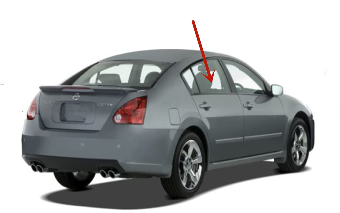 Passenger Right Side Rear Door Window Door Glass Compatible with Nissan Maxima 4 Door Sedan 2004-2008 Models