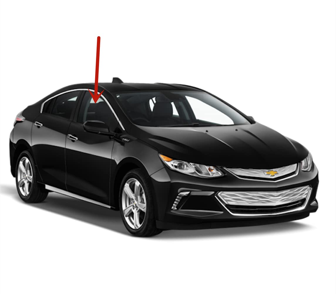 Tempered Passenger Right Side Front Door Window Door Glass Compatible with Chevrolet Volt 2016-2019 Models
