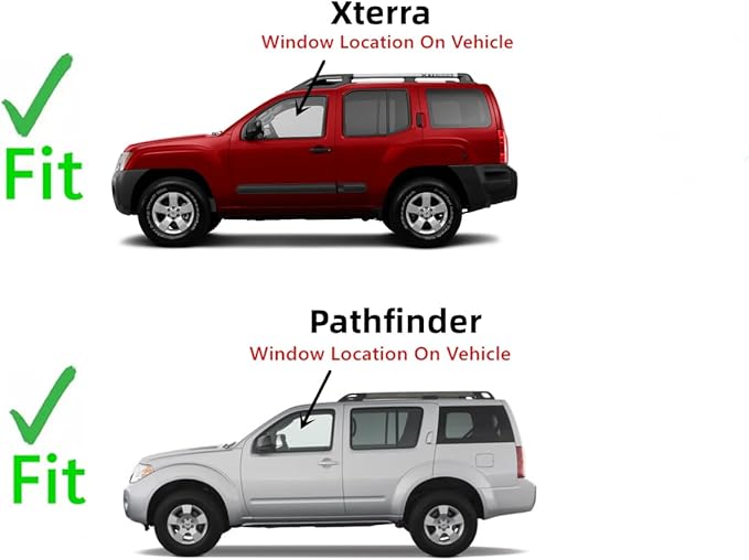 Driver Left Side Front Door Window Door Glass Compatible with Nissan Pathfinder 2005-2012 Models/Nissan Xterra 2005-2015 Models