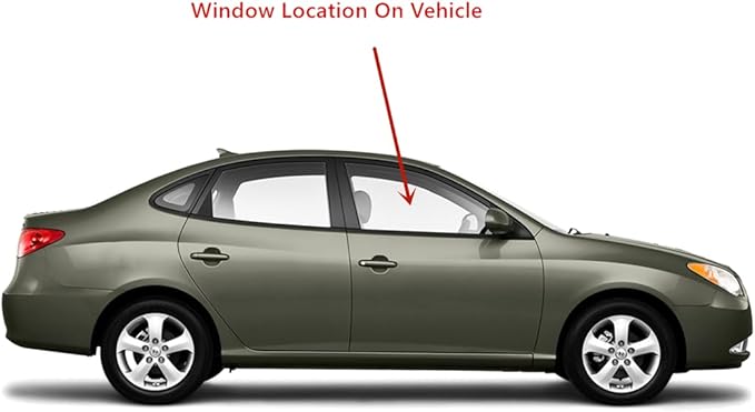 Passenger Right Side Front Door Window Door Glass Compatible with Hyundai Elantra 4 Door Sedan 2007-2010 Models