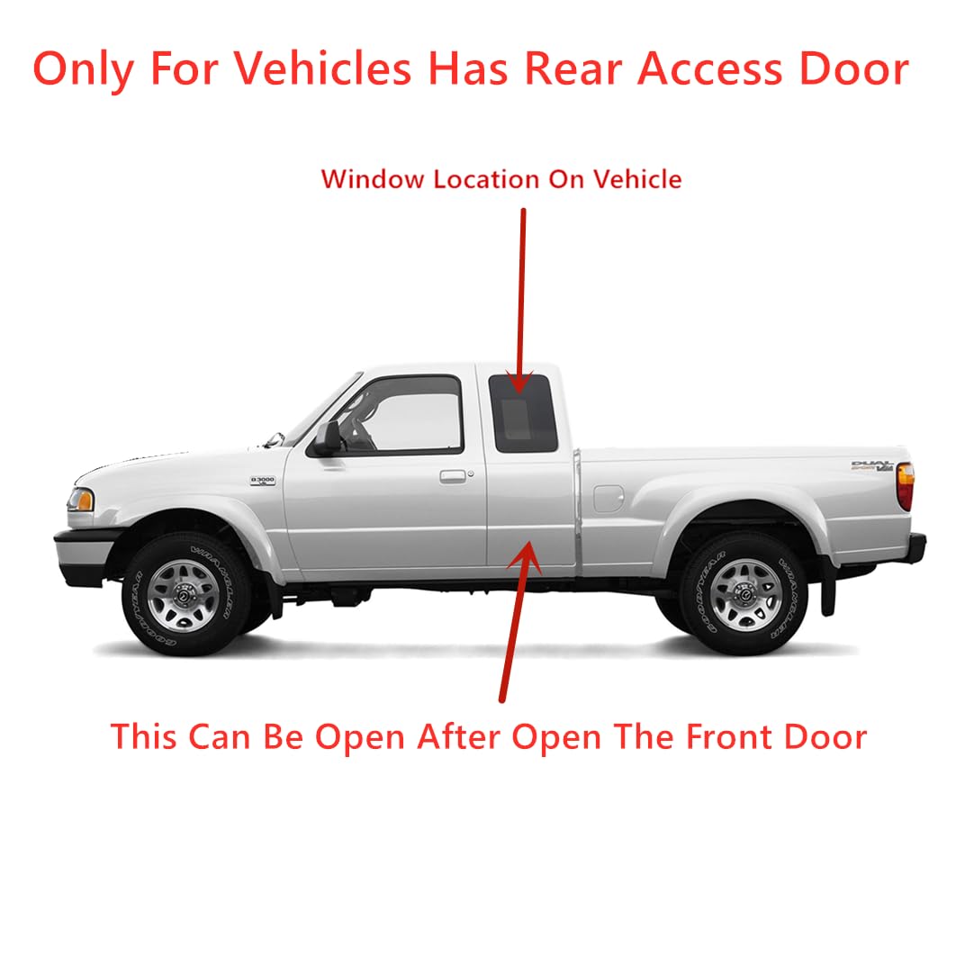 Driver Left Side Quarter Window Door Glass Compatible with Ford Ranger / Mazda B2300 B2500 B3000 B4000 Super/Extended Cab Pickup 1998-2010 (Only For Vehicle Style Has Rear Access Door)