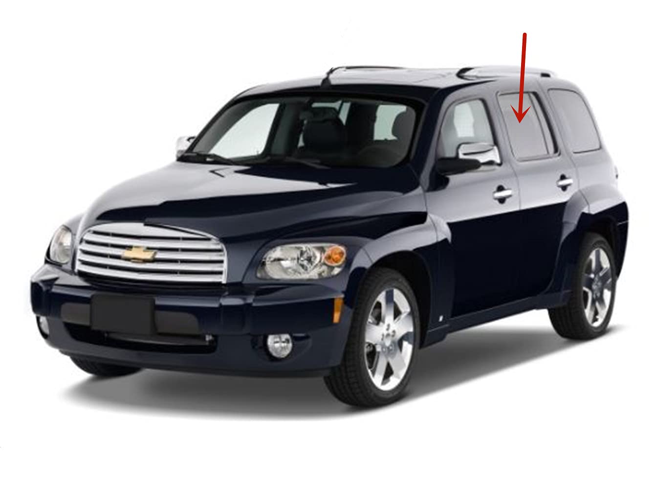 Driver Left Side Rear Door Window Door Glass Compatible with Chevrolet HHR 2006-2011 Models