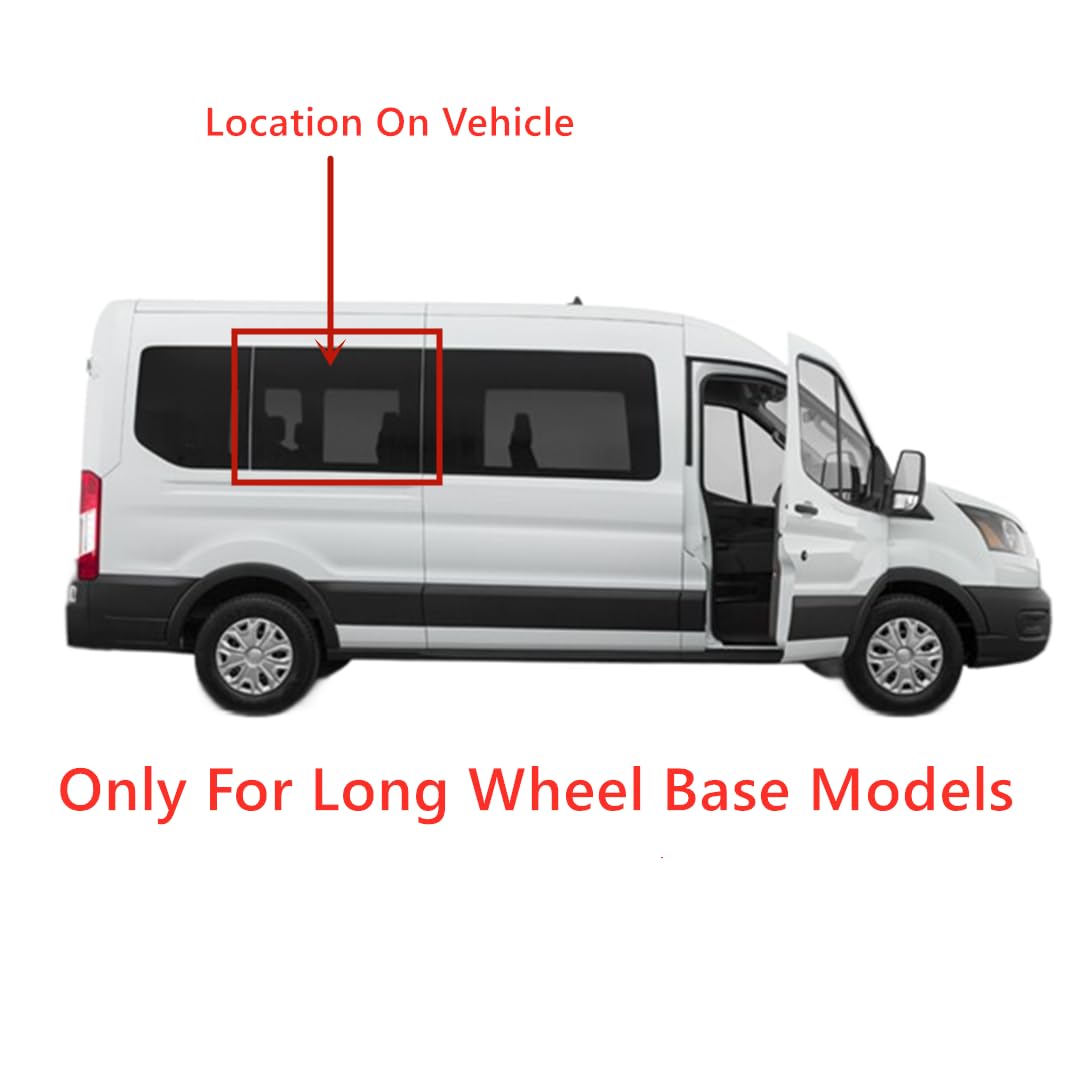Tempered Passenger Right Side Quarter Window Quarter Glass Compatible with Ford Transit Long Wheel Base Mid-Roof & High-Roof Van 2015-2025 Models (Not For Low-Roof)