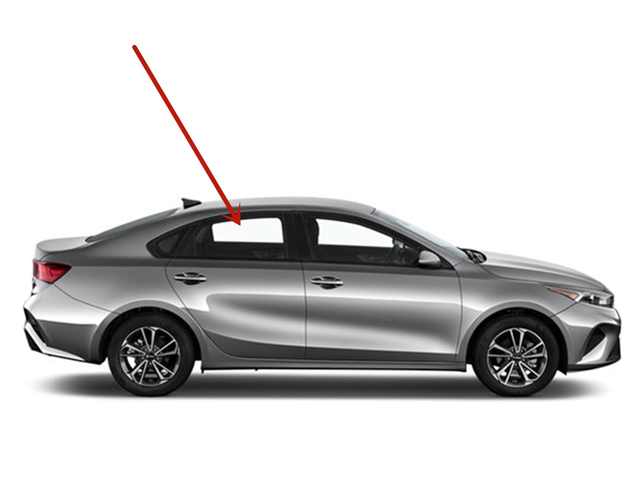 Passenger Right Side Rear Door Window Door Glass Compatible with Kia Forte 2019-2024 4-Door Sedan Models