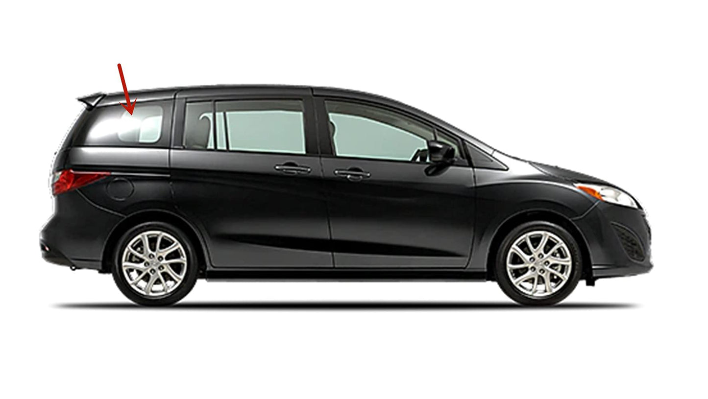 Passenger Right Side Rear Quarter Window Quarter Glass Compatible with Mazda 5 Mini Van 2012-2017 Models
