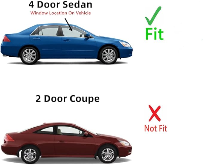 Passenger Right Side Front Door Window Door Glass Compatible with Honda Accord 4 Door Sedan 2003-2007 Models