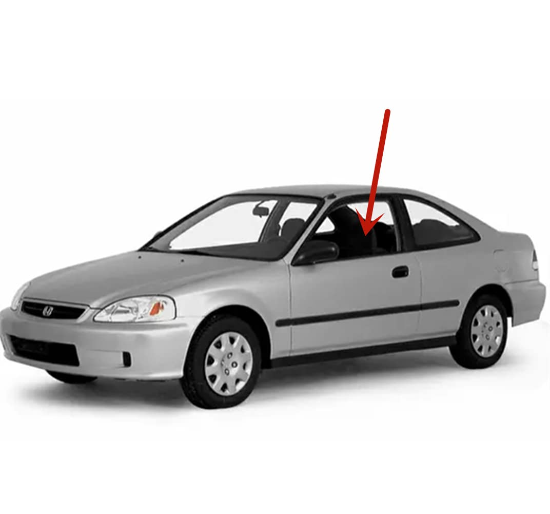 Driver Left Side Door Glass Compatible with Honda Civic 2 Door Coupe/Hatchback 1996-2000 Models