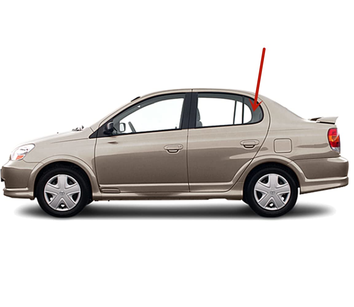 Driver Left Side Rear Vent Window Vent Glass Compatible with Toyota Echo 4 Door Sedan 2000-2005 Models
