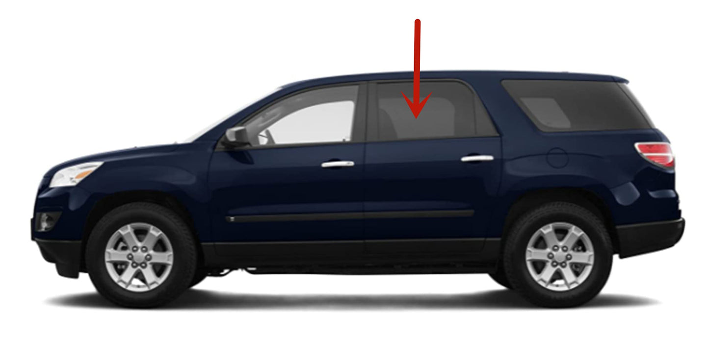 Driver Left Side Rear Door Window Door Glass Compatible with GMC Acadia/Saturn Outlook 2007-2016 Models /Acadia Limited 2017 Models