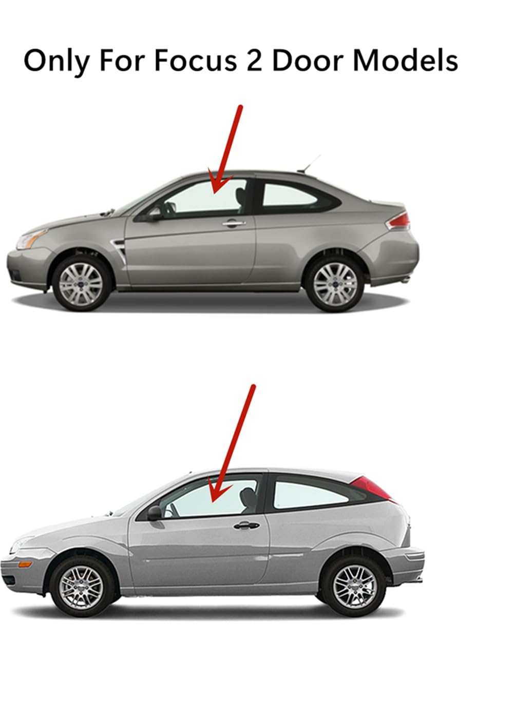 Driver Left Side Door Window Door Glass Compatible with Ford Focus 2 Door Hatchback 2000-2007 Models/ 2 Door Coupe 2008-2011 Models