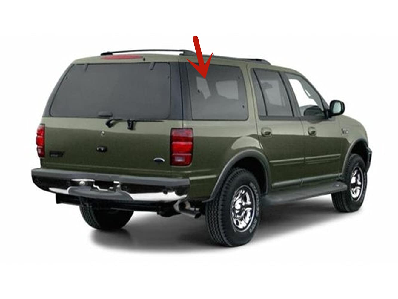 Movable Passenger Right Side Rear Quarter Window Quarter Glass Compatible with Ford Expedition 1997-2002 Models