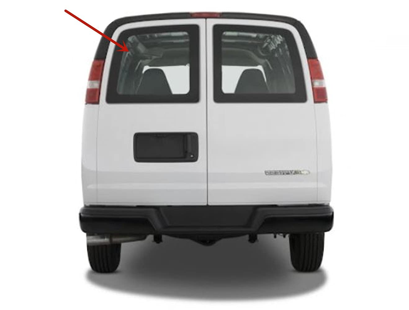Movable Back Window Back Glass Driver Left Side Compatible with Chevrolet Express/GMC Savana 1996-2002 Models