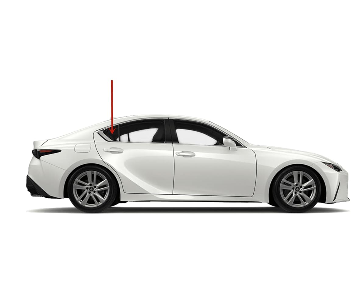 Tempered Glass Only Passenger Right Side Rear Vent Glass Vent Window Glass Compatible with Lexus IS300 IS350 IS500 2021-2025 Models