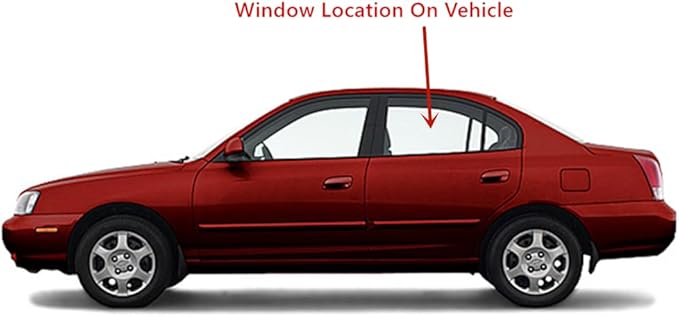 Driver Left Side Rear Door Window Door Glass Compatible with Hyundai Elantra 4 Door Sedan 2001-2006 Models