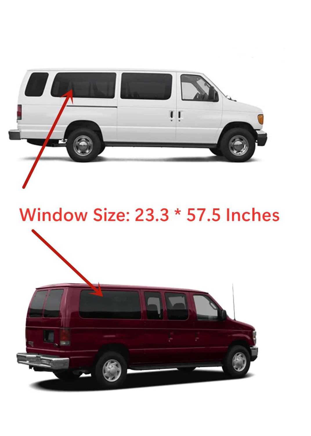 Stationary Passenger Right Side Quarter Window Quarter Glass Compatible with Ford Econoline 1992-2016 Models