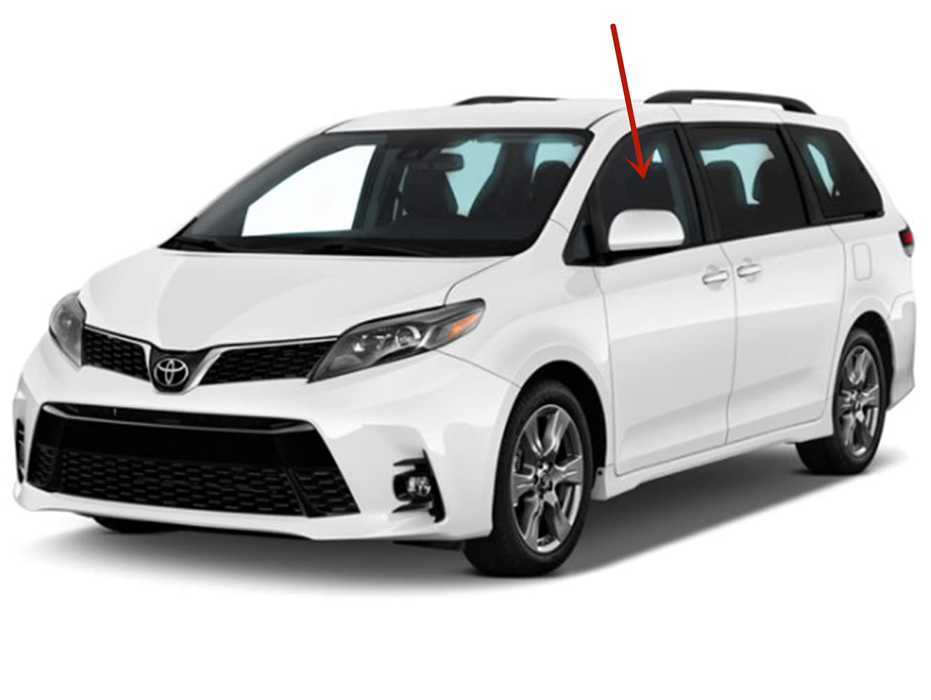 Driver Left Side Front Door Window Door Glass Compatible with Toyota Sienna 2011-2020 Models
