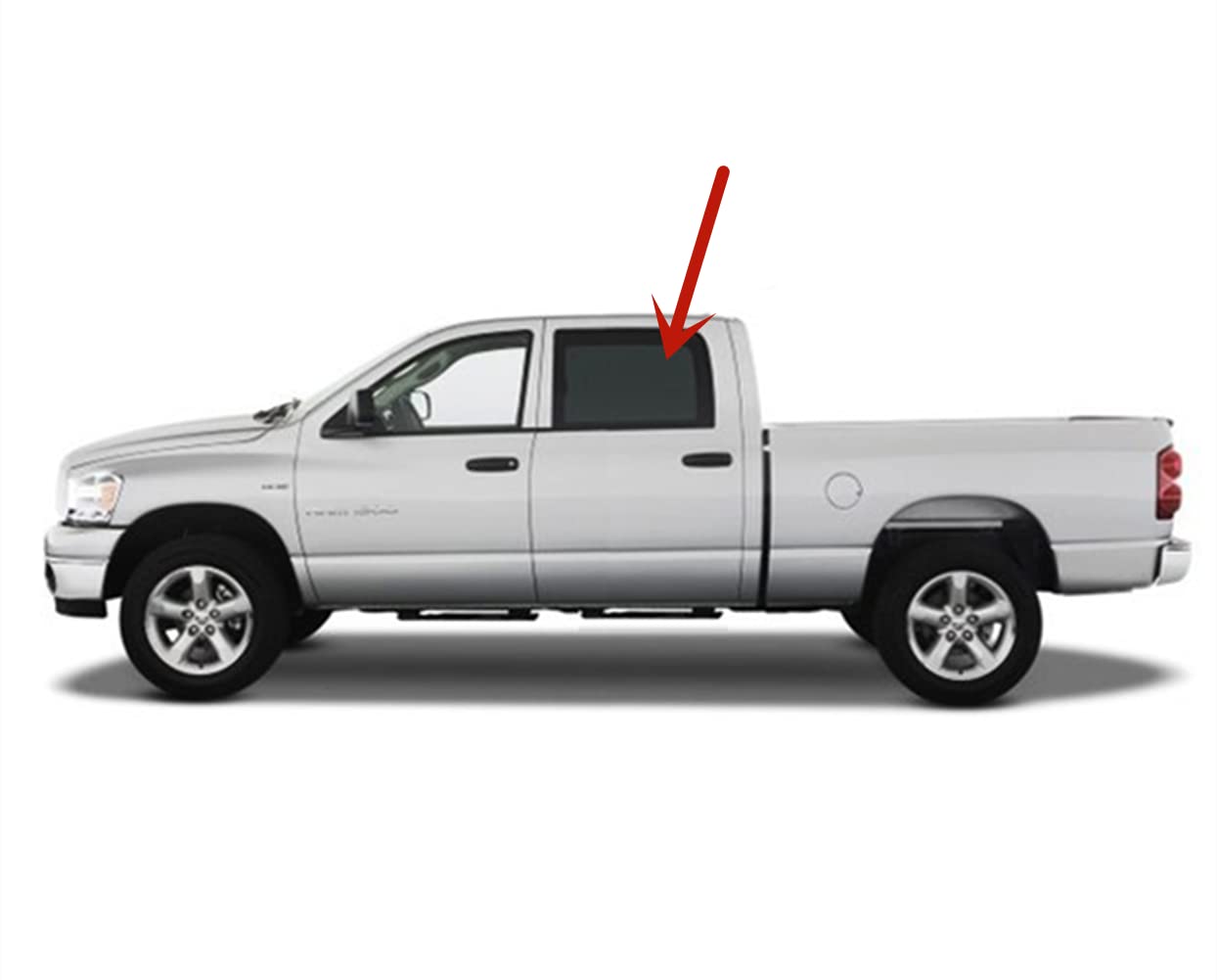 Driver Left Side Rear Door Window Glass Compatible with Dodge Ram 1500 2009-2018 & 1500Classic 2019-2024 & 2500 3500 2010-2025 & 3500Cab/Chs 4500 5500 2011-2025 4-Door Crew/Extended Crew Pickups