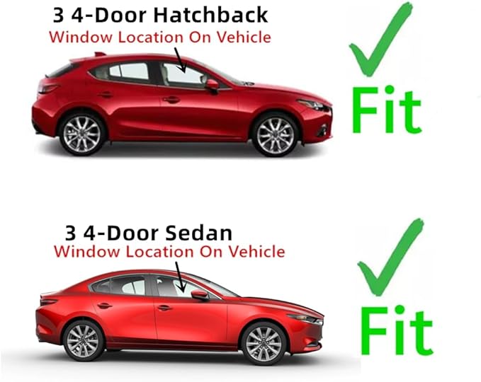 OEM Passenger Right Side Front Door Window Door Glass Compatible with Mazda 3 2014-2018 Models