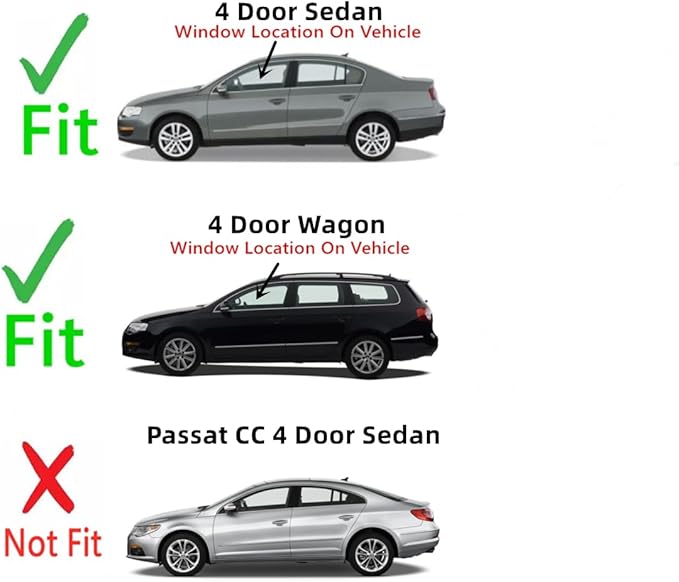 Driver Left Side Front Door Window Door Glass Compatible with Volkswagen Passat 4 Door Sedan 2006-2011 Models