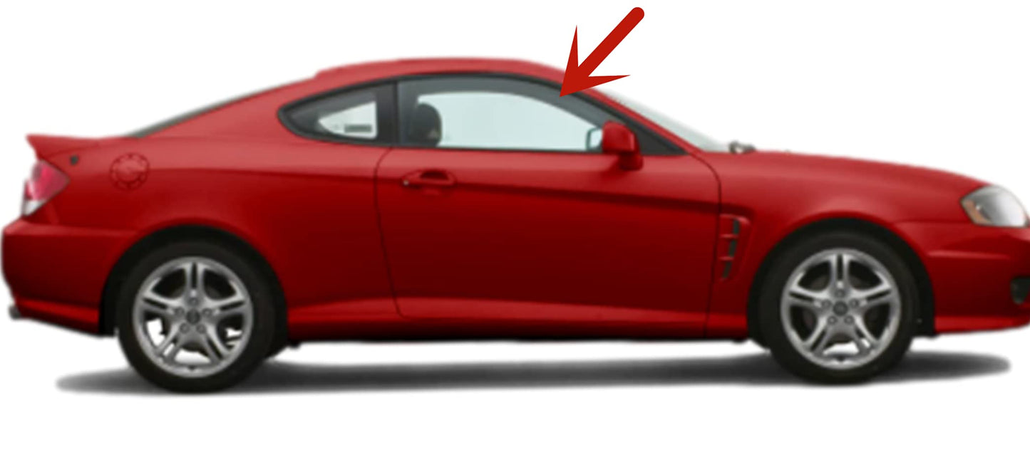 Passenger Right Side Door Window Door Glass Compatible with Hyundai Tiburon 2003-2009 Models