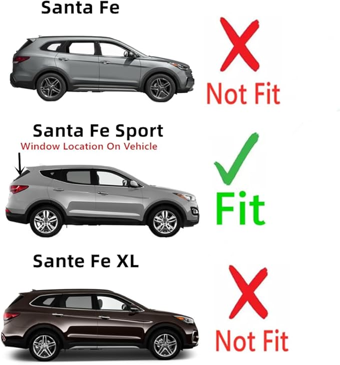 Heated Back Window Back Glass Compatible With Hyundai Santa Fe Sport 2013-2018 Models