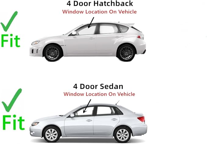 Driver Left Side Front Window Glass Compatible with Subaru Impreza WRX 4 Door Sedan/Hatchback 2008-2014 Models