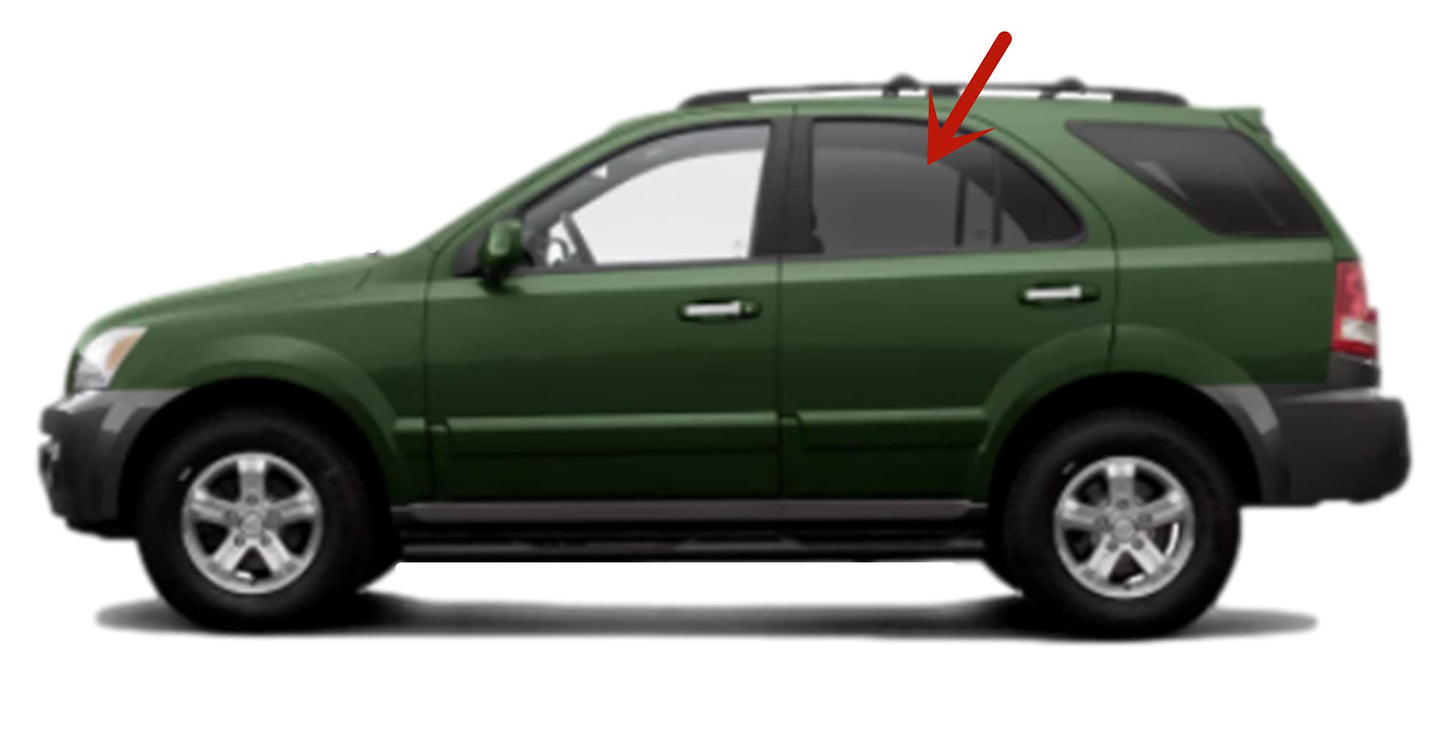 Driver Left Side Rear Door Window Door Glass Compatible with Kia Sorento 2003-2010 Models