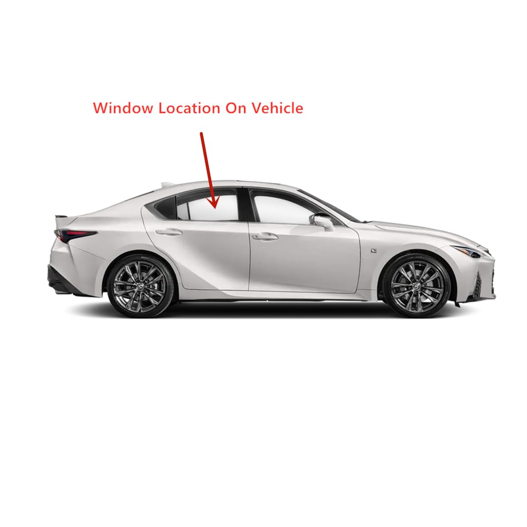 Tempered Passenger Right Side Rear Door Window Door Glass Compatible with Lexus IS300 IS350 IS500 2021-2025 Models