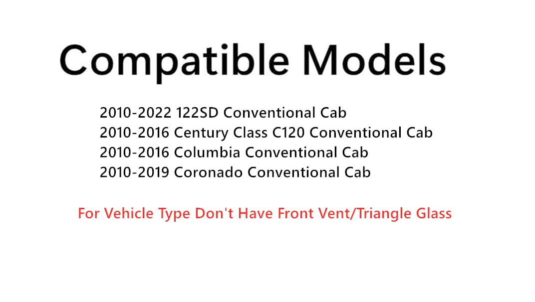 Tempered Driver Left Side Door Window Door Glass Compatible with Freightliner 122SD 2010-2022 / Century Class C120 Columbia 2010-2016 / Coronado 2010-2019 W.O Vent Models