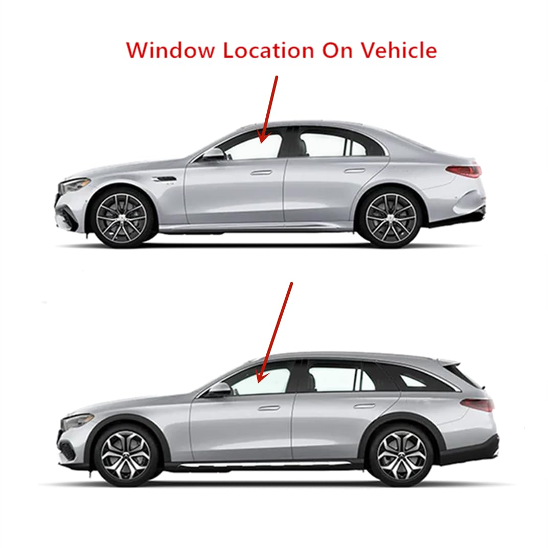 Tempered Driver Left Side Front Door Window Door Glass Compatible with Mercedes Benz E300 E43AMG 2017-2019 / E350 2020-2023 / E53AMG 2019-2023 / E400 E450 E63AMG 2017-2023 4 Door Models