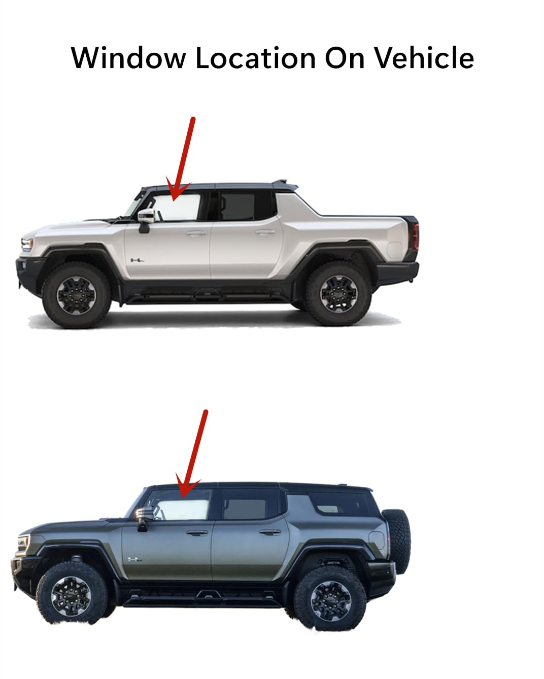 Tempered Driver Left Side Front Door Window Door Glass Compatible with GMC HUMMER EV Pickup & SUV 2022-2025 Models