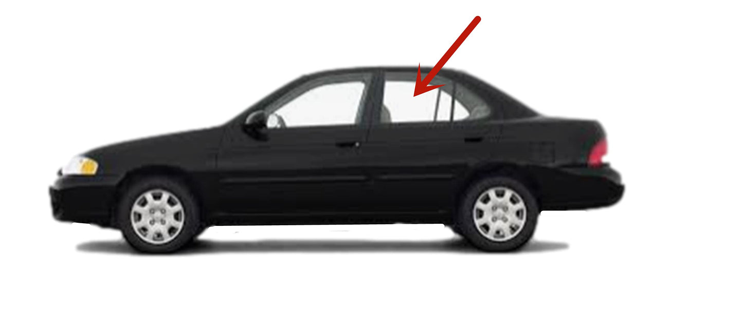 Driver Left Side Rear Door Window Door Glass Compatible with Nissan Sentra 4 Door Sedan 2000-2006 Models