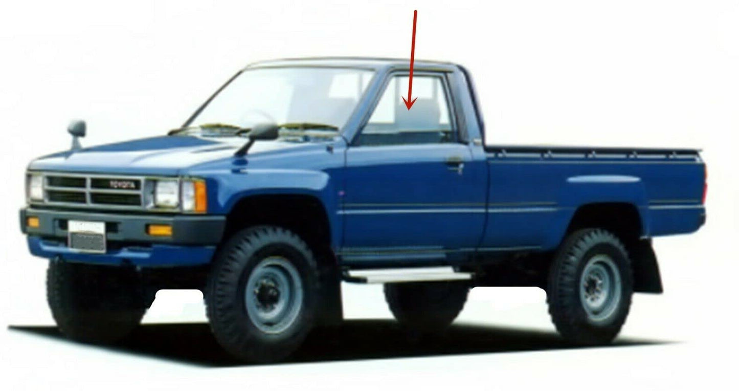 Driver Left Side Door Window Door Glass W/O Vent Style Compatible with Toyota Pickup 1984-1988 / 4Runner 1985-1989 Models