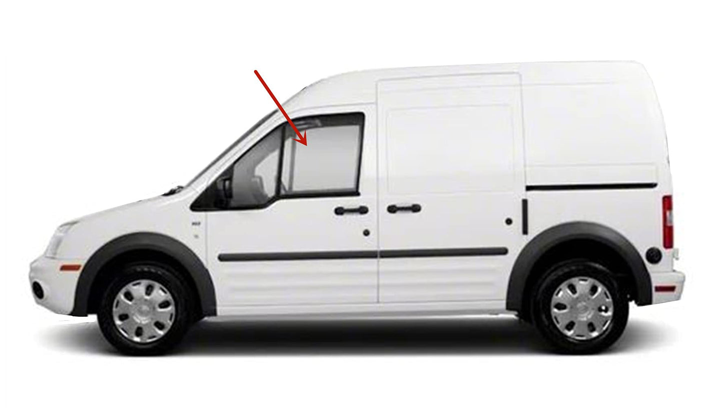 Driver Left Side Front Door Window Door Glass Compatible with Ford Transit Connect Mini Van 2010-2013 Models