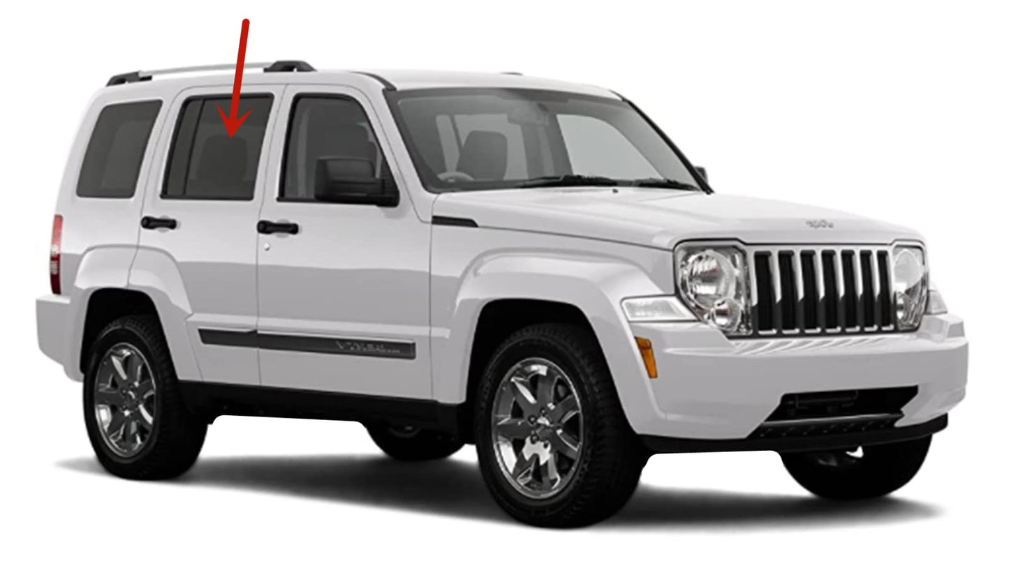 Passenger Right Side Rear Door Window Door Glass Compatible with Jeep Liberty 2008-2012 Models