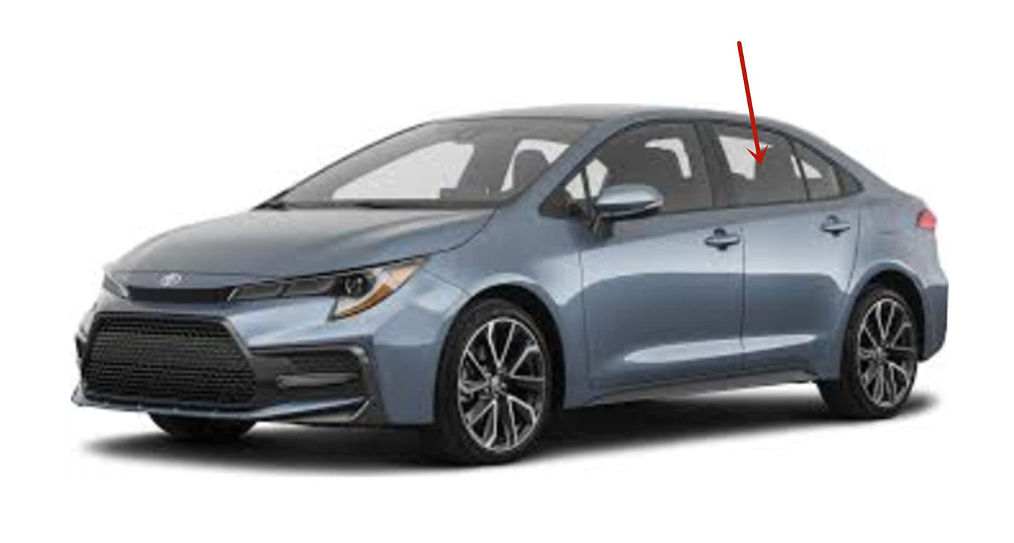 Driver Left Side Rear Door Window Door Glass Compatible with Honda Civic 4 Door Sedan 1992-1995 Models